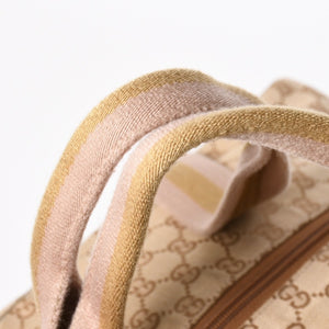GUCCI グッチ GGキャンバス ボストンバッグ ピンク ゴールド ベージュ シルバー金具 153240 美品 中古 4a007886