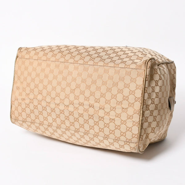 GUCCI グッチ GGキャンバス ボストンバッグ ピンク ゴールド ベージュ シルバー金具 153240 美品 中古 4a007886