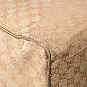 GUCCI グッチ GGキャンバス ボストンバッグ ピンク ゴールド ベージュ シルバー金具 153240 美品 中古 4a007886