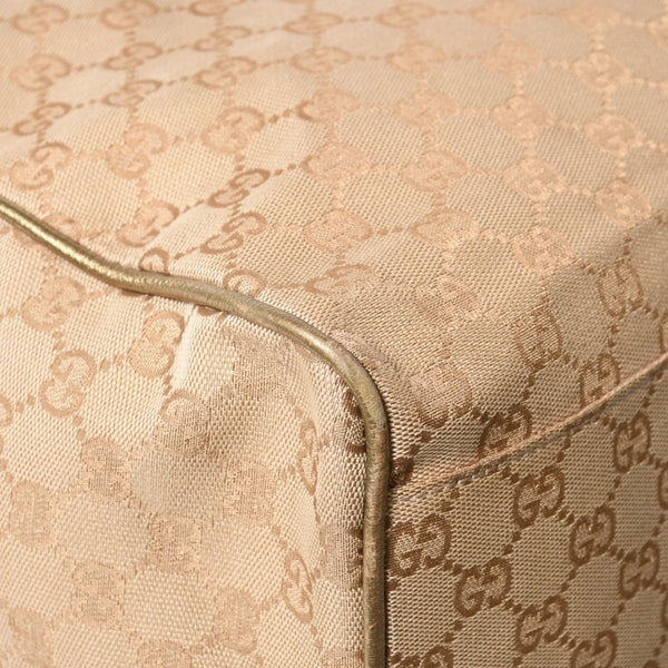 GUCCI グッチ GGキャンバス ボストンバッグ ピンク ゴールド ベージュ シルバー金具 153240 美品 中古 4a007886