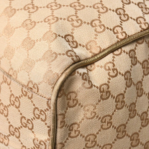 GUCCI グッチ GGキャンバス ボストンバッグ ピンク ゴールド ベージュ シルバー金具 153240 美品 中古 4a007886
