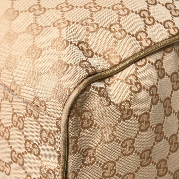 GUCCI グッチ GGキャンバス ボストンバッグ ピンク ゴールド ベージュ シルバー金具 153240 美品 中古 4a007886