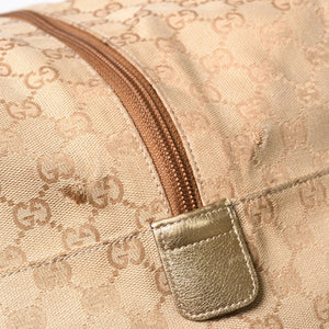 GUCCI グッチ GGキャンバス ボストンバッグ ピンク ゴールド ベージュ シルバー金具 153240 美品 中古 4a007886