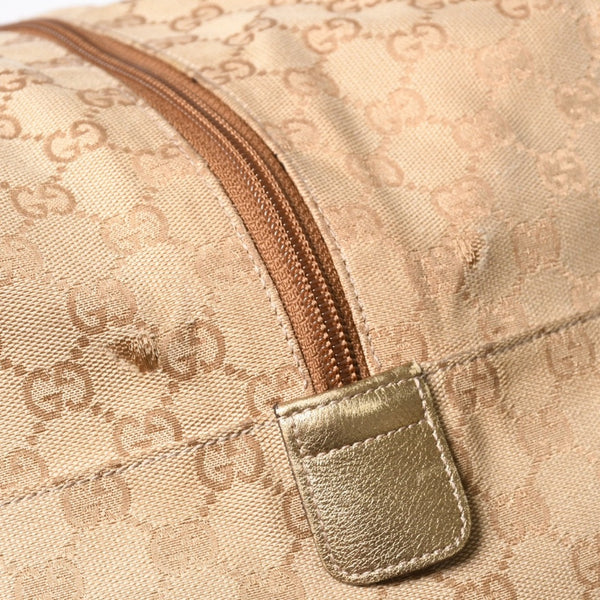 GUCCI グッチ GGキャンバス ボストンバッグ ピンク ゴールド ベージュ シルバー金具 153240 美品 中古 4a007886