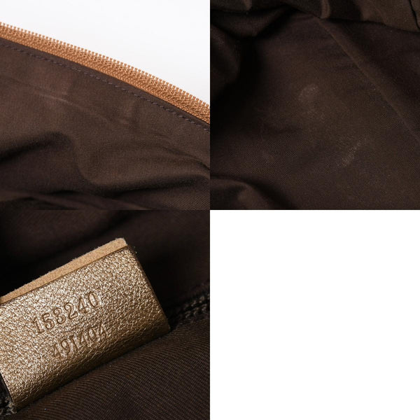 GUCCI グッチ GGキャンバス ボストンバッグ ピンク ゴールド ベージュ シルバー金具 153240 美品 中古 4a007886