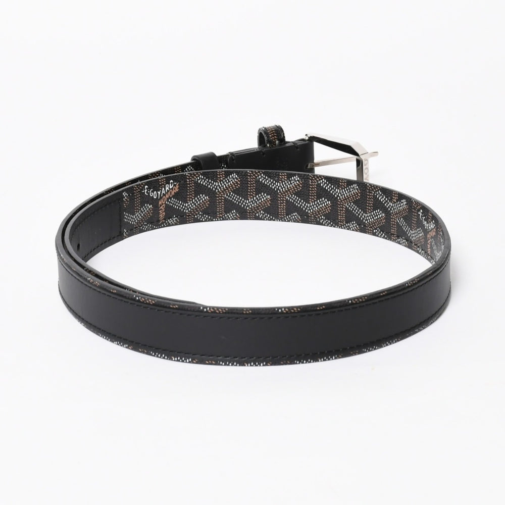 Like new GOYARD Belt/Fregat Belt 85cm Black Brown Silver Hardware FREGA2085CL01TY01P Used 4a007969