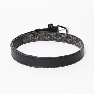 新品同様品 GOYARD ゴヤール ベルト・フレガット ベルト 85cm ブラック ブラウン シルバー金具 FREGA2085CL01TY01P 中古 4a007969