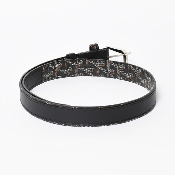 新品同様品 GOYARD ゴヤール ベルト・フレガット ベルト 85cm ブラック ブラウン シルバー金具 FREGA2085CL01TY01P 中古 4a007969