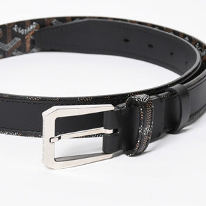 新品同様品 GOYARD ゴヤール ベルト・フレガット ベルト 85cm ブラック ブラウン シルバー金具 FREGA2085CL01TY01P 中古 4a007969