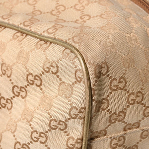 GUCCI グッチ GGキャンバス ボストンバッグ ピンク ゴールド ベージュ シルバー金具 153240 美品 中古 4a007886