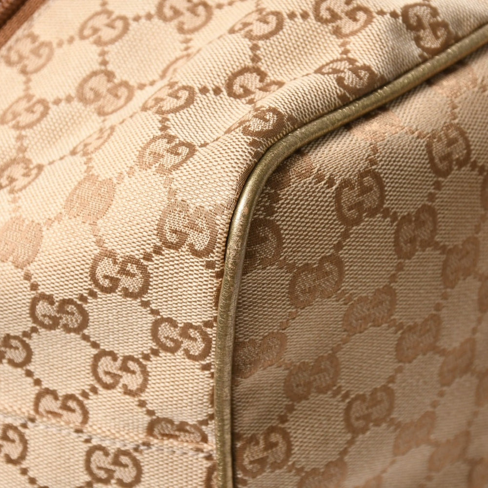 GUCCI Gucci GG Canvas Boston Bag Pink Gold Beige Silver Hardware 153240 Good Condition Used 4a007886
