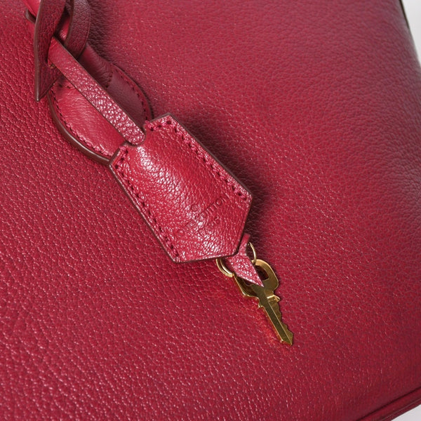極美品 LOUIS VUITTON ルイヴィトン スペシャルオーダー オートマロキヌリ― ハンドバッグ グレインレザー ラズベリーカラー 中古 4a007863