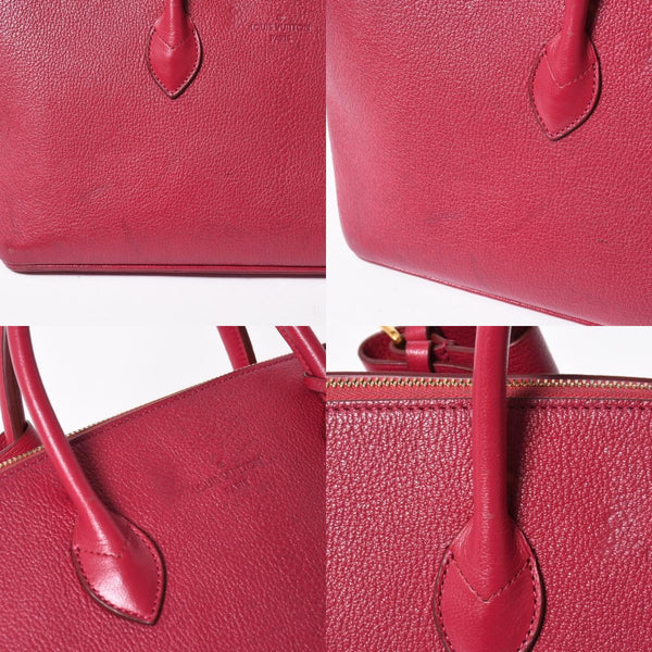 極美品 LOUIS VUITTON ルイヴィトン スペシャルオーダー オートマロキヌリ― ハンドバッグ グレインレザー ラズベリーカラー 中古 4a007863