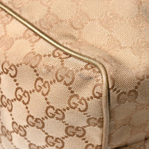 GUCCI グッチ GGキャンバス ボストンバッグ ピンク ゴールド ベージュ シルバー金具 153240 美品 中古 4a007886