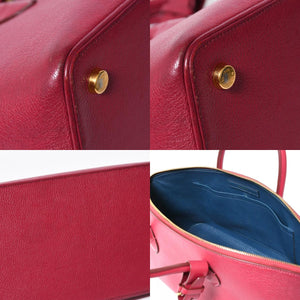 極美品 LOUIS VUITTON ルイヴィトン スペシャルオーダー オートマロキヌリ― ハンドバッグ グレインレザー ラズベリーカラー 中古 4a007863
