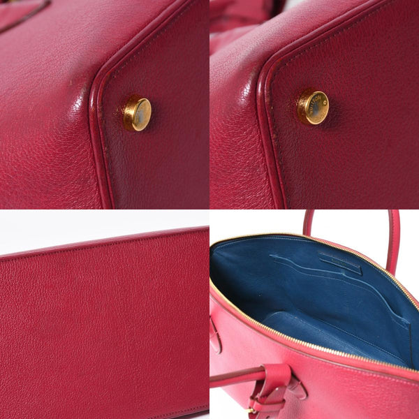 極美品 LOUIS VUITTON ルイヴィトン スペシャルオーダー オートマロキヌリ― ハンドバッグ グレインレザー ラズベリーカラー 中古 4a007863