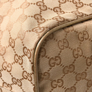 GUCCI グッチ GGキャンバス ボストンバッグ ピンク ゴールド ベージュ シルバー金具 153240 美品 中古 4a007886