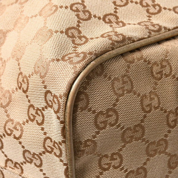 GUCCI グッチ GGキャンバス ボストンバッグ ピンク ゴールド ベージュ シルバー金具 153240 美品 中古 4a007886
