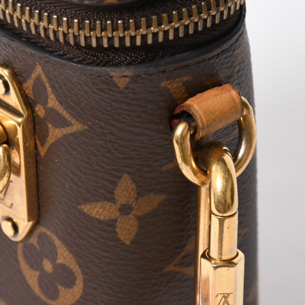 極美品 LOUIS VUITTON ルイヴィトン モノグラム フォーンボックス ミニショルダーバッグ M44914 ブラウン ゴールド金具 中古 4a007859