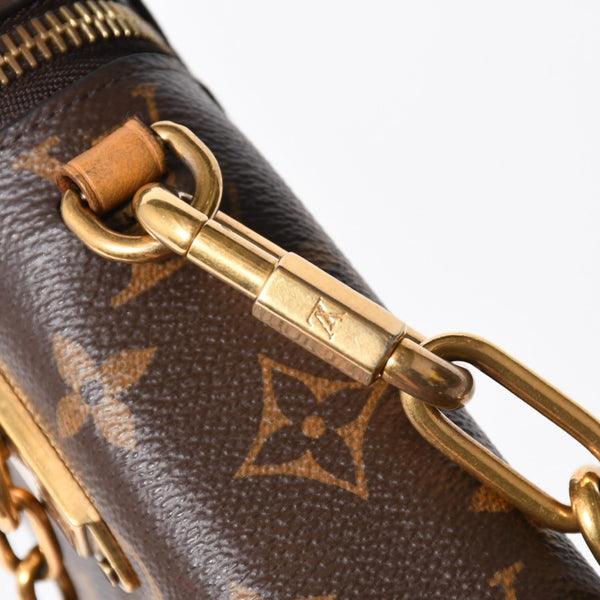 極美品 LOUIS VUITTON ルイヴィトン モノグラム フォーンボックス ミニショルダーバッグ M44914 ブラウン ゴールド金具 中古 4a007859