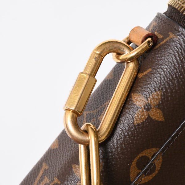 極美品 LOUIS VUITTON ルイヴィトン モノグラム フォーンボックス ミニショルダーバッグ M44914 ブラウン ゴールド金具 中古 4a007859
