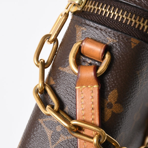 極美品 LOUIS VUITTON ルイヴィトン モノグラム フォーンボックス ミニショルダーバッグ M44914 ブラウン ゴールド金具 中古 4a007859