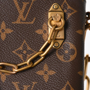 極美品 LOUIS VUITTON ルイヴィトン モノグラム フォーンボックス ミニショルダーバッグ M44914 ブラウン ゴールド金具 中古 4a007859
