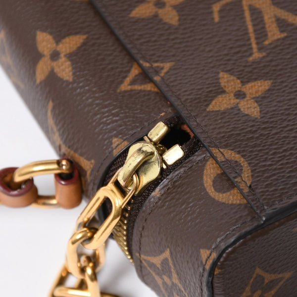 極美品 LOUIS VUITTON ルイヴィトン モノグラム フォーンボックス ミニショルダーバッグ M44914 ブラウン ゴールド金具 中古 4a007859