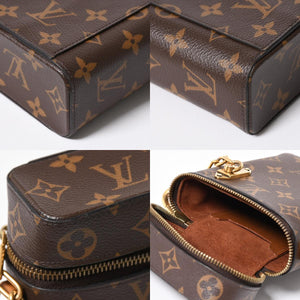 極美品 LOUIS VUITTON ルイヴィトン モノグラム フォーンボックス ミニショルダーバッグ M44914 ブラウン ゴールド金具 中古 4a007859