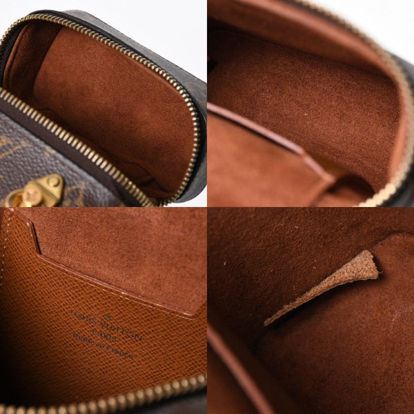 極美品 LOUIS VUITTON ルイヴィトン モノグラム フォーンボックス ミニショルダーバッグ M44914 ブラウン ゴールド金具 中古 4a007859