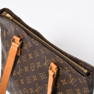 LOUIS VUITTON ルイヴィトン ハンドバッグ カバピアノ モノグラム ゴールド金具 M51148 PVC ヌメ革 美品 中古 4a007888