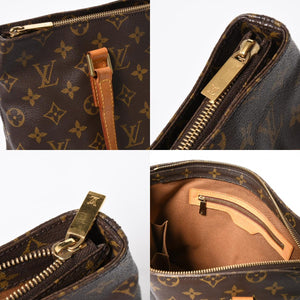 LOUIS VUITTON ルイヴィトン ハンドバッグ カバピアノ モノグラム ゴールド金具 M51148 PVC ヌメ革 美品 中古 4a007888