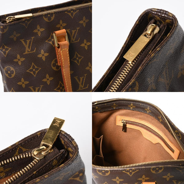 LOUIS VUITTON ルイヴィトン ハンドバッグ カバピアノ モノグラム ゴールド金具 M51148 PVC ヌメ革 美品 中古 4a007888