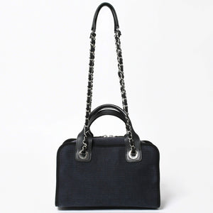 極美品 CHANEL シャネル 2WAY ショルダーバッグ ハンドバッグ チェーンショルダーバッグ ドーヴィルライン ネイビー ランダム番台 中古 4a008264