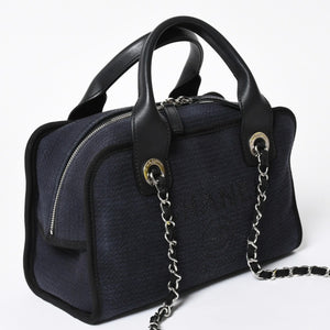 極美品 CHANEL シャネル 2WAY ショルダーバッグ ハンドバッグ チェーンショルダーバッグ ドーヴィルライン ネイビー ランダム番台 中古 4a008264