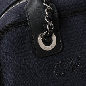 極美品 CHANEL シャネル 2WAY ショルダーバッグ ハンドバッグ チェーンショルダーバッグ ドーヴィルライン ネイビー ランダム番台 中古 4a008264