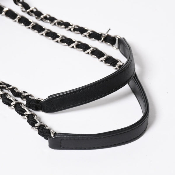 極美品 CHANEL シャネル 2WAY ショルダーバッグ ハンドバッグ チェーンショルダーバッグ ドーヴィルライン ネイビー ランダム番台 中古 4a008264