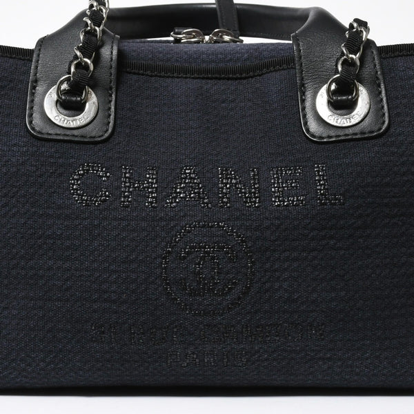 極美品 CHANEL シャネル 2WAY ショルダーバッグ ハンドバッグ チェーンショルダーバッグ ドーヴィルライン ネイビー ランダム番台 中古 4a008264