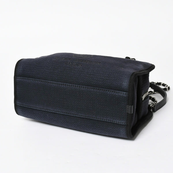極美品 CHANEL シャネル 2WAY ショルダーバッグ ハンドバッグ チェーンショルダーバッグ ドーヴィルライン ネイビー ランダム番台 中古 4a008264