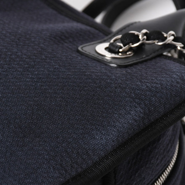 極美品 CHANEL シャネル 2WAY ショルダーバッグ ハンドバッグ チェーンショルダーバッグ ドーヴィルライン ネイビー ランダム番台 中古 4a008264