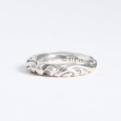 極美品 CHROME HEARTS クロムハーツ SCROLL BAND RING スクロール バンド リング 重量約8.87g サイズ9号 シルバー925 中古 4a007954