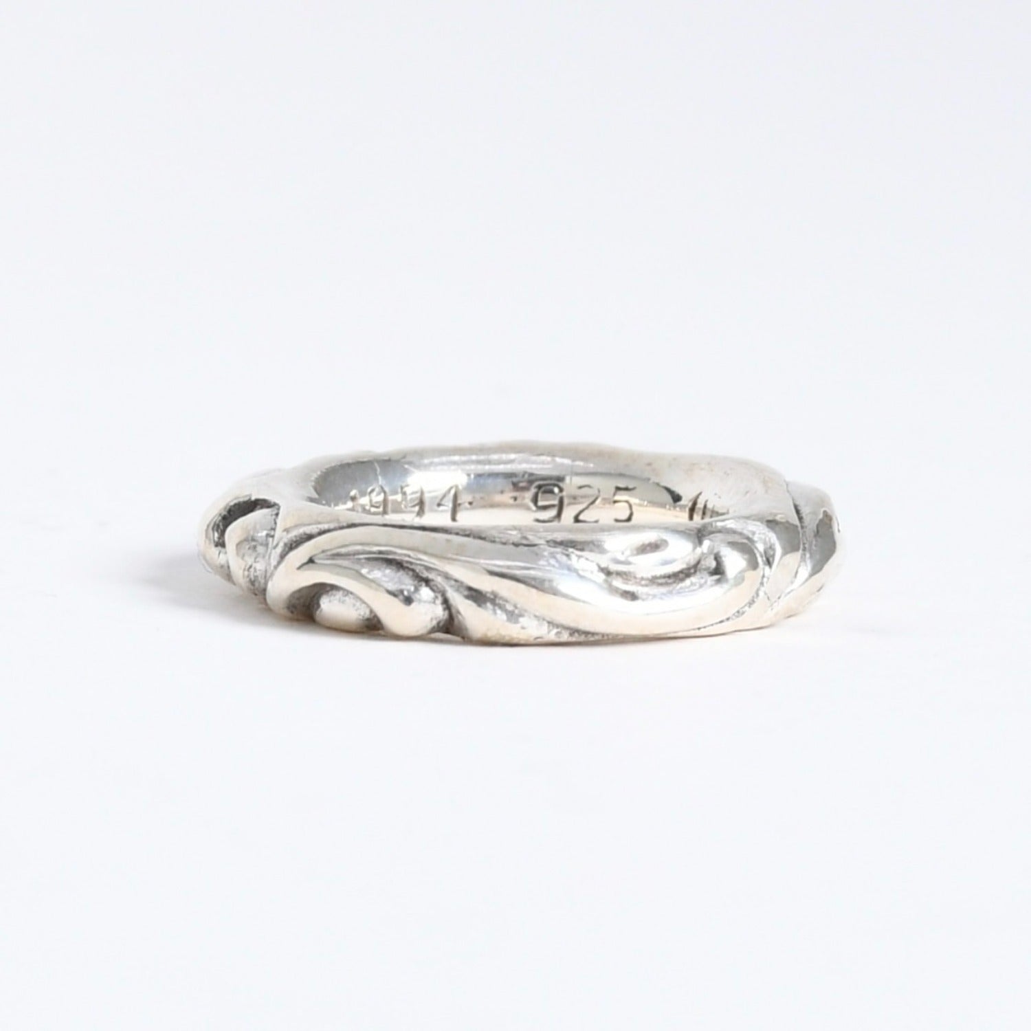 極美品 CHROME HEARTS クロムハーツ SCROLL BAND RING スクロール