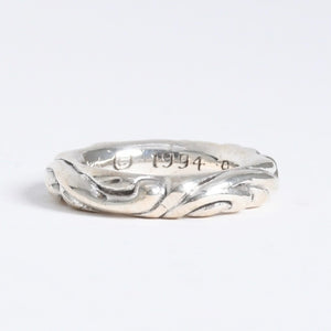 極美品 CHROME HEARTS クロムハーツ SCROLL BAND RING スクロール バンド リング 重量約8.87g サイズ9号 シルバー925 中古 4a007954
