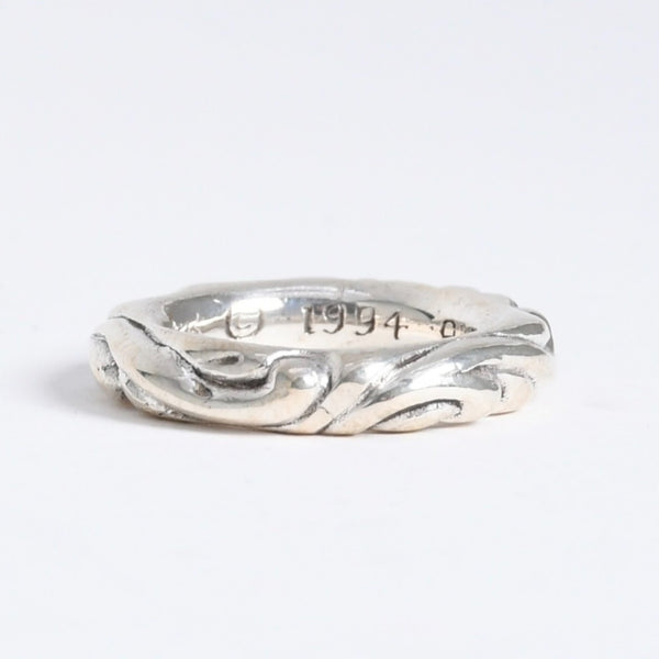 極美品 CHROME HEARTS クロムハーツ SCROLL BAND RING スクロール バンド リング 重量約8.87g サイズ9号 シルバー925 中古 4a007954