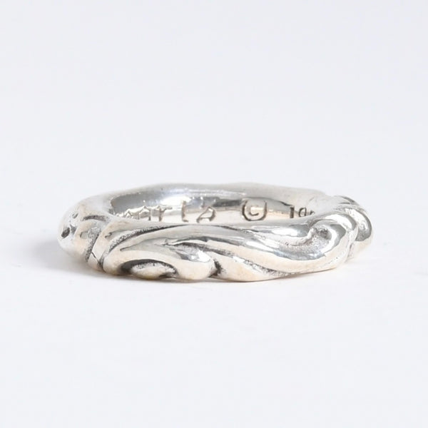 極美品 CHROME HEARTS クロムハーツ SCROLL BAND RING スクロール バンド リング 重量約8.87g サイズ9号 シルバー925 中古 4a007954