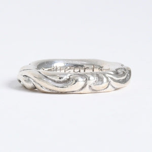極美品 CHROME HEARTS クロムハーツ SCROLL BAND RING スクロール バンド リング 重量約8.87g サイズ9号 シルバー925 中古 4a007954