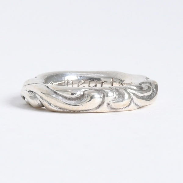 極美品 CHROME HEARTS クロムハーツ SCROLL BAND RING スクロール バンド リング 重量約8.87g サイズ9号 シルバー925 中古 4a007954