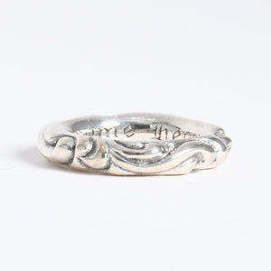 極美品 CHROME HEARTS クロムハーツ SCROLL BAND RING スクロール バンド リング 重量約8.87g サイズ9号 シルバー925 中古 4a007954