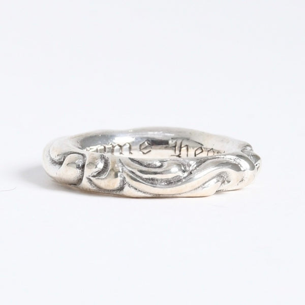 極美品 CHROME HEARTS クロムハーツ SCROLL BAND RING スクロール バンド リング 重量約8.87g サイズ9号 シルバー925 中古 4a007954