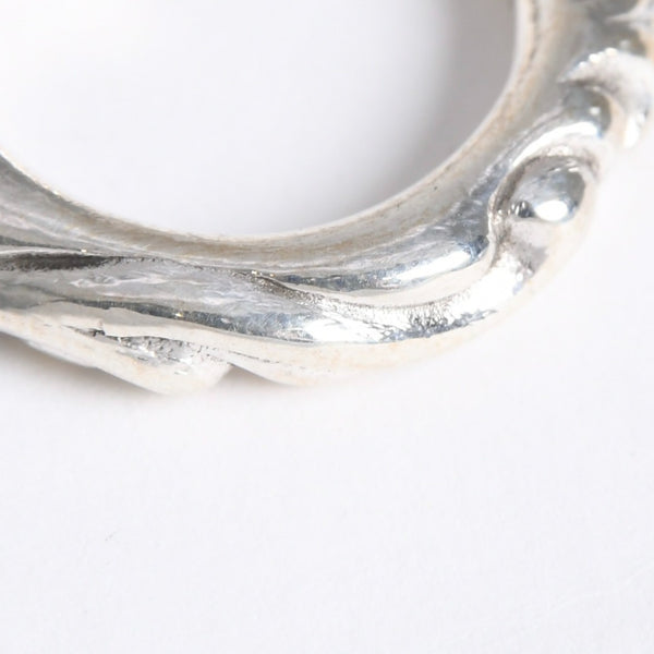 極美品 CHROME HEARTS クロムハーツ SCROLL BAND RING スクロール バンド リング 重量約8.87g サイズ9号 シルバー925 中古 4a007954